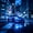 Blue Neon City, variant on Erosebridal Sports Car Shower Curtain 72Wx72L, City Night Bathroom Curtain