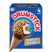 Drumstick Vanilla Caramel Sundae Cones, Kosher, 4 Count