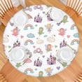 thumbnail image 2 of White Fairy Castle Pattern Round Fitted Tablecloth with Elastic Edge,Dining Table Cover Waterproof,Outdoor Round Tablecloth for Camping,Dining,Indoor and Outdoor, 2 of 7