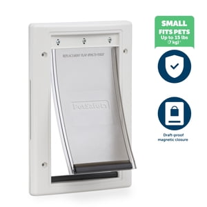 PetSafe Plastic Pet Door, Small, Up to 15 lbs, White
