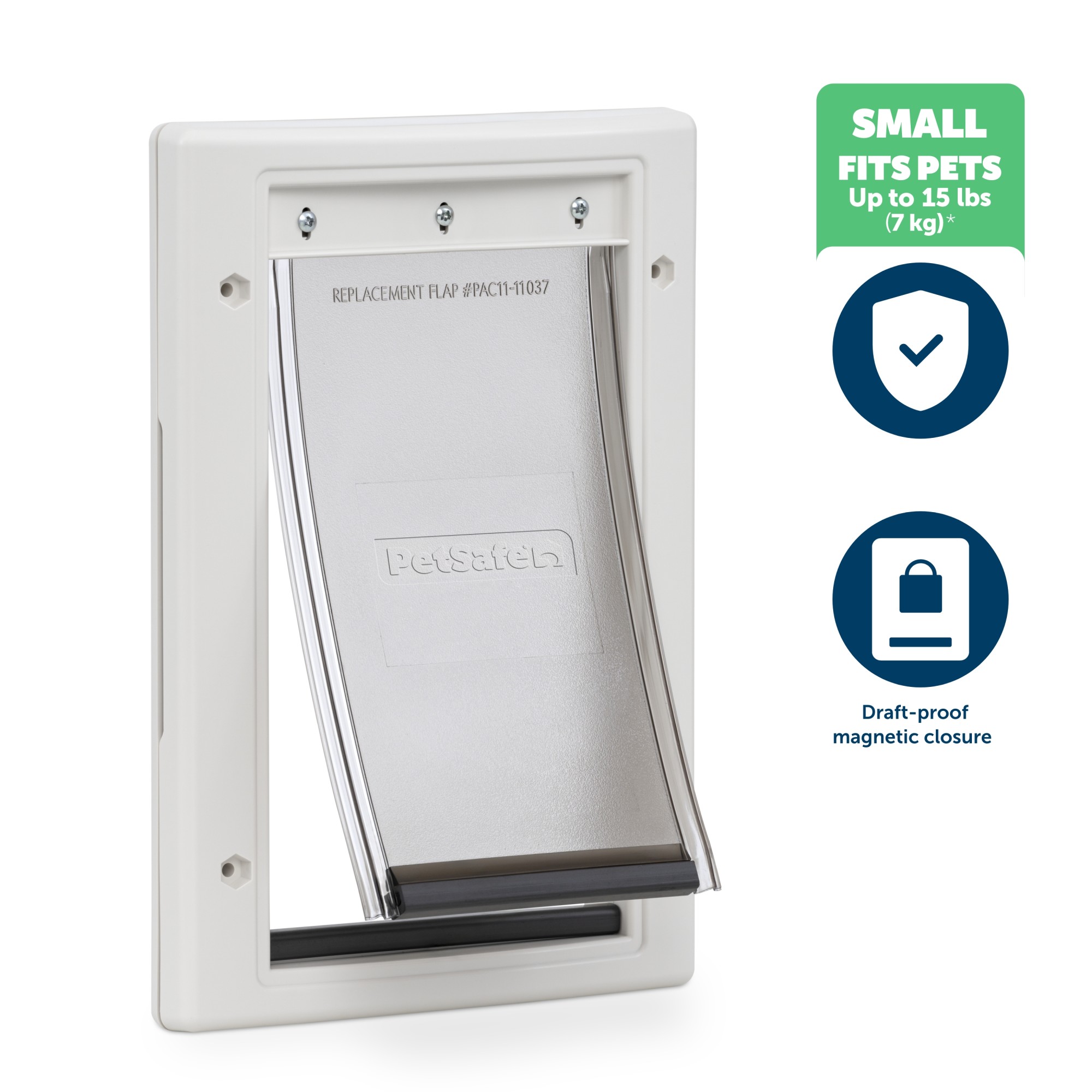PetSafe Plastic Pet Door, Small, Up to 15 lbs, White photo 1