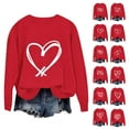 thumbnail image 7 of qucoqpe Valentines Day Sweatshirt for Women Funny Love Heart Graphic Pullover Tops Casual Valentine Long Sleeve Shirts, 7 of 7