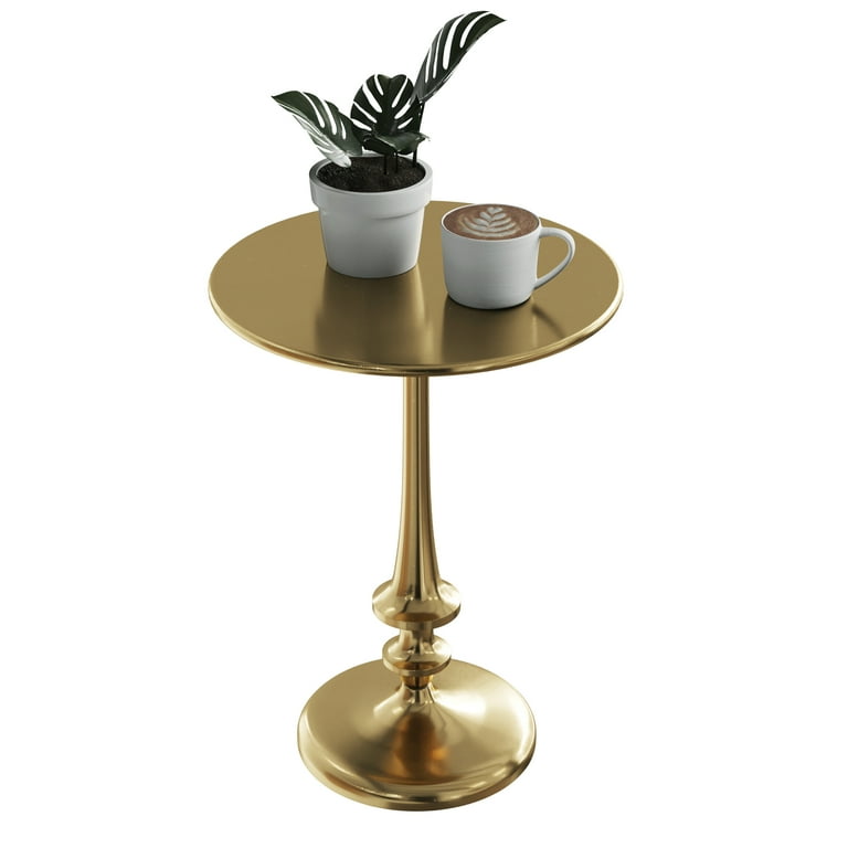 Brass side table round discount