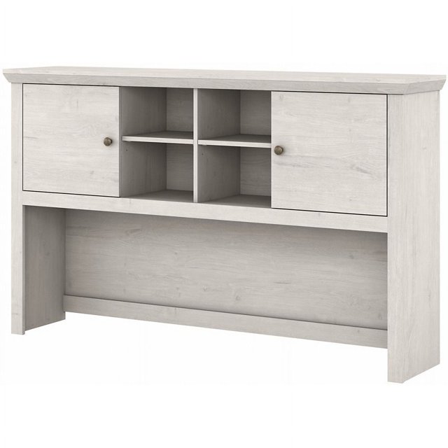 Pemberly Row 60W Desk Hutch in Linen White Oak - Engineered Wood