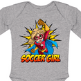thumbnail image 4 of Inktastic Soccer Girl Superhero Girls Long Sleeve Baby Bodysuit, 4 of 5