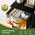 thumbnail image 5 of 4 Drawer Vertical Storage Dresser Abstract fall bright autumn colors Watercolor falling with Wood Top Fabric Pull Drawers, 5 of 8