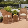 thumbnail image 2 of Abble 3 Pieces Patio Furniture Set Outdoor Patio Conversation Set Wicker Rattan 2-Person Seating Group Set with Coffee Table and Beige Cushions,- Natural, 2 of 8