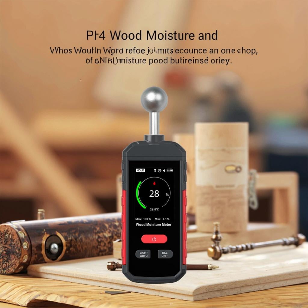 Lerpwige Digital Humidity Meter For Construction Sites Wooden Structures Adjustable Alarm