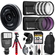 Sony E 20mm f/2.8 Lens + Flash + Tripod & More - 32GB Accessory Kit (International Version)