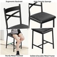 thumbnail image 4 of JoanKaren 22" Counter Height Bar Stools Set of 2,Upholstered Bar Chairs with Back and Cushion for Kitchen Island,Apartment,Dining Room,Black, 4 of 8