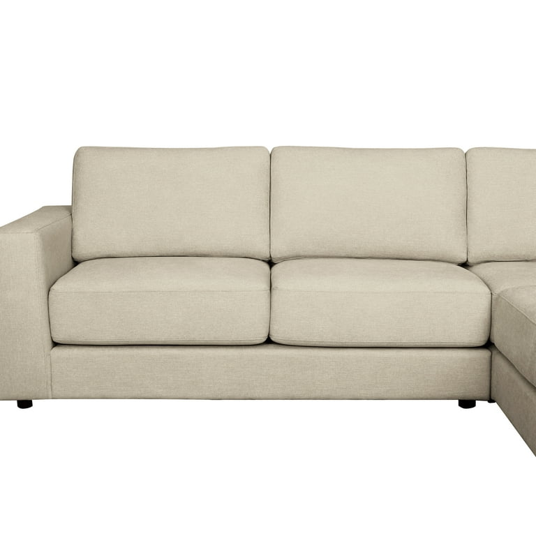 Devon Claire Elizabeth Stain Resistant Fabric 3 Piece Sectional Sand