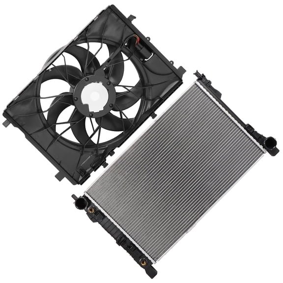 ECCPP Cooling Fan and Radiator Assembly Fits for Mercedes-Benz for C230 2008-2009 Cu2337 621-373,623130,2045000293,204-500-02-93,204-90668-02,204-500-03-93,204-906-14-03,204-500-04-93