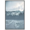 thumbnail image 4 of IDEA4WALL Framed Canvas Art Wall Decor Blue Wash Out Small Road with Mountains Landscape Wilderness Photography Minimalism Modern Scenic Relax/Calm Duotone for Dorm Home Office - 16"x24", 4 of 5