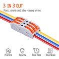 thumbnail image 5 of Nineleaf Push Quick Wire Connectors,60PK Electrical Cable Connectors, Max 32A 600V, 3 Pin Wire Connectors for Cables from 28 to 12 AWG, 12 14 16 Gauge Wire Connectors, 5 of 6