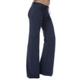 thumbnail image 4 of CFLVAEK Cargo Pants Women Blue Petite with Paperbag and Drawstring Athlesure Wide Leg Mid Waist Jogger Pant Stretchy Solid Color Hiking Trousers Loose Full Length Lounge Yoga Pants Navy XXL, 4 of 9