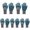 5 pairs-Blue, variant on Gardening Work Gloves with Rubber Coated Fingers, Crinkle Texture, Knit Flexibility, Close-Fit Cuff for Handling Tasks