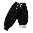 thumbnail image 2 of Esaierr Baby Boys Girls Warm Jogger Pants for Toddler Kids Sweatpants Padded Winter Pants for 1-12Y, 2 of 5