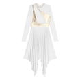 thumbnail image 5 of Alvivi Women‘s Lyrical Praise Dance Dress Color Block Long Sleeve Contemporary Worship Dancewear White XL, 5 of 7