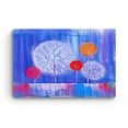 thumbnail image 3 of Startonight Canvas Wall Art Abstract Rainbow Trees Painting Blue Orange Red White Framed 24" x 36"&nbsp;, 3 of 6