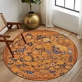 thumbnail image 2 of Round Rug 7Ft Washable Non-Slip, Boho Yellow Flowers Circle Area Rugs for Living Room Bedroom, Spring Abstract Watercolor Floral Leaf Indoor Floor Mats Carpet Runner for Home Decor Aesthetic, 2 of 8