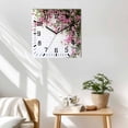 thumbnail image 3 of Pink Spring Floral Wooden Wall Clock Silent Non Ticking, Summer Flowers Farmhouse Square Wall Clocks Battery Operated, Decor Clock for Home Office, Living Room, Kitchen, 10 Inch, 3 of 9