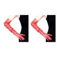 thumbnail image 4 of Sonducket Guantes largos para mujer, elegantes, elegantes, de color sólido, para mujer, guantes con dedos Rojo 2Conjunto, 4 of 6
