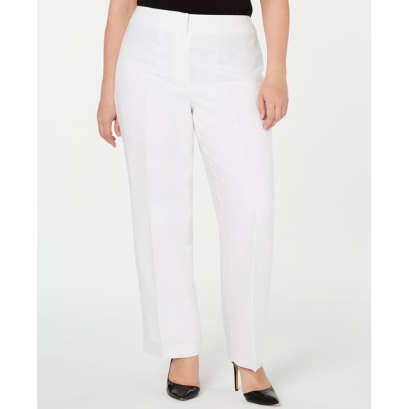 Nine West Plus Size Lightweight Pants White 14W