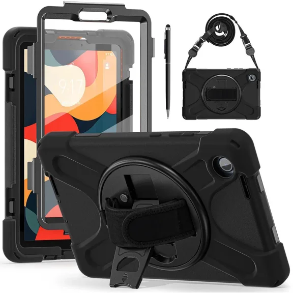 Case for Lenovo Tab One 8.7 inch 2025 / Tab K9 8.7" 2025 TB305XU TB305FU Shockproof Cover with Screen Protector Rotating Hand Strap & Stand Shoulder Strap Universal Stylus Pen