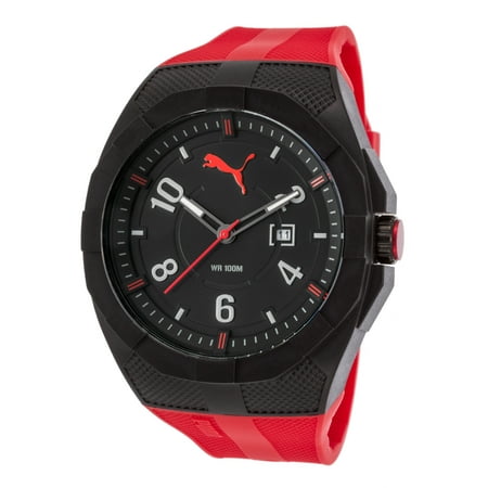 Puma Men's Iconic PU103501005 Red Rubber Analog Quartz Watch