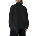 thumbnail image 3 of INSPIRE CHIC Women's Oversized Denim Long Sleeve Button Down with Pockets Jean Jacket M Black, 3 of 5
