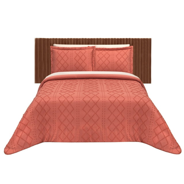 Edredón Bordado Con Fundas Matrimonial Naranja Cerdeña