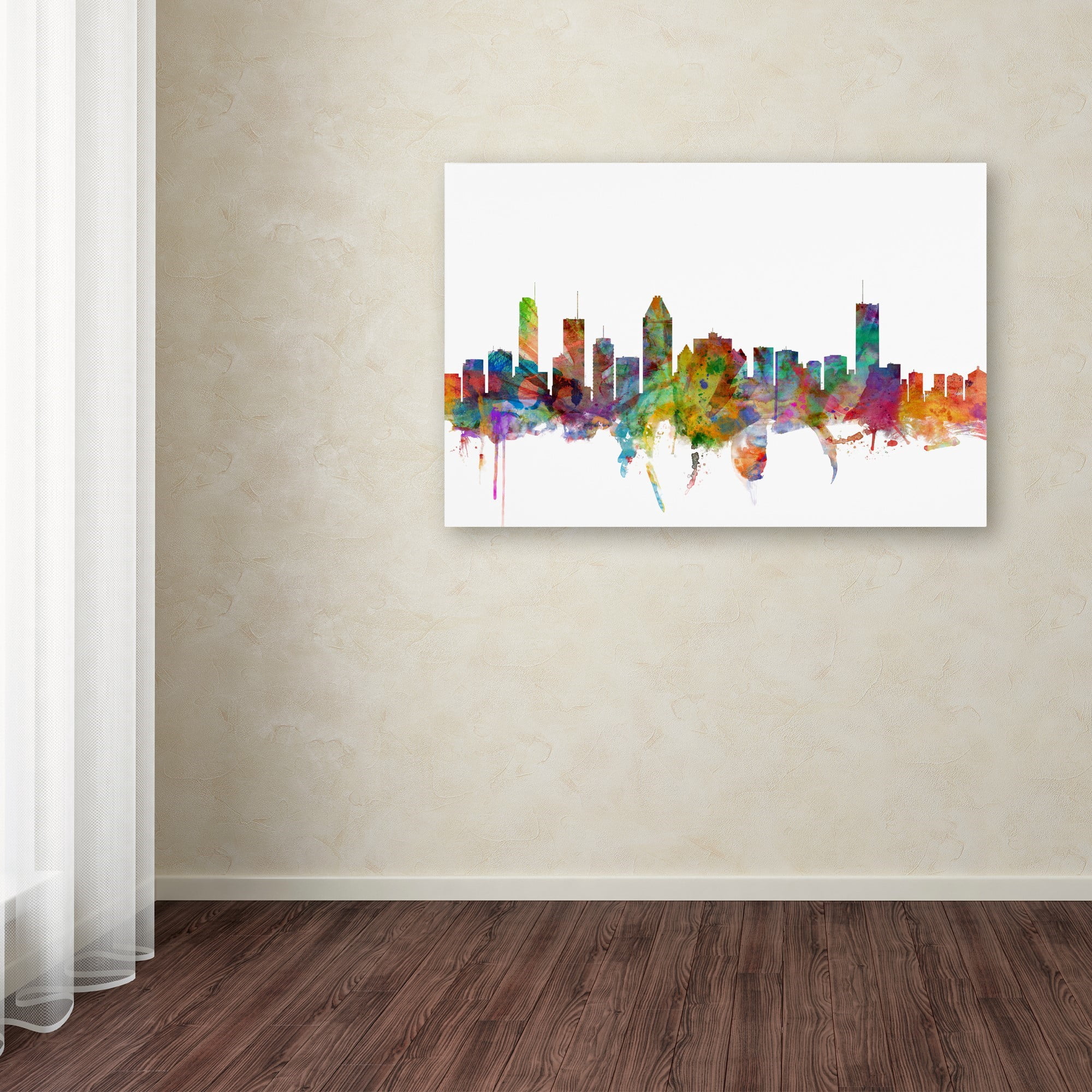 Trademark Fine Art "Montreal Canada Skyline" Canvas Art by Michael Tompsett