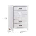 thumbnail image 5 of Benjara Eby 48 Inch Tall Dresser Chest, 5 Drawers with Black Nickel Handles, White, 5 of 5
