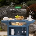 thumbnail image 5 of SERWALL Outdoor Bar Table Set(1 Table with 2 Chairs), HDPE Patio Bar Table, All Weather Adirondack Outdoor Height Bar Table with Multi-layer Storage & Wine Glass Holder, Blue, 5 of 12