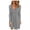 Gray, variant on Fesfesfes Women Dress Casual Fall Solid U-Neck Buttons Long Sleeve Waist Dress Clothes Sale