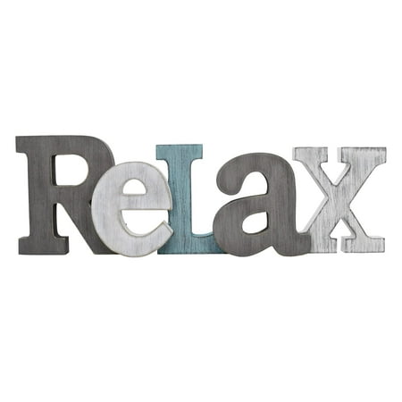 

E-view Rustic Wooden Teal Home Sign Decorative Cutout Letters Freestanding Block Word Sign Hanging O