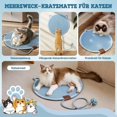 thumbnail image 2 of Rascador para Gatos, 50 cm, sisal Mejorada y ampliada, Alfombra para rascar Gato con Bola de algodón, Juguete y diseño de Orejas de Gato, Alfombra para rascar Gatos (Azul), 2 of 7