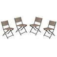 thumbnail image 2 of BizChair Set of 4 Commercial Grade Indoor/Outdoor Folding Chairs with Brown Flex Comfort Material Backs and Seats and Black Metal Frames, 2 of 16