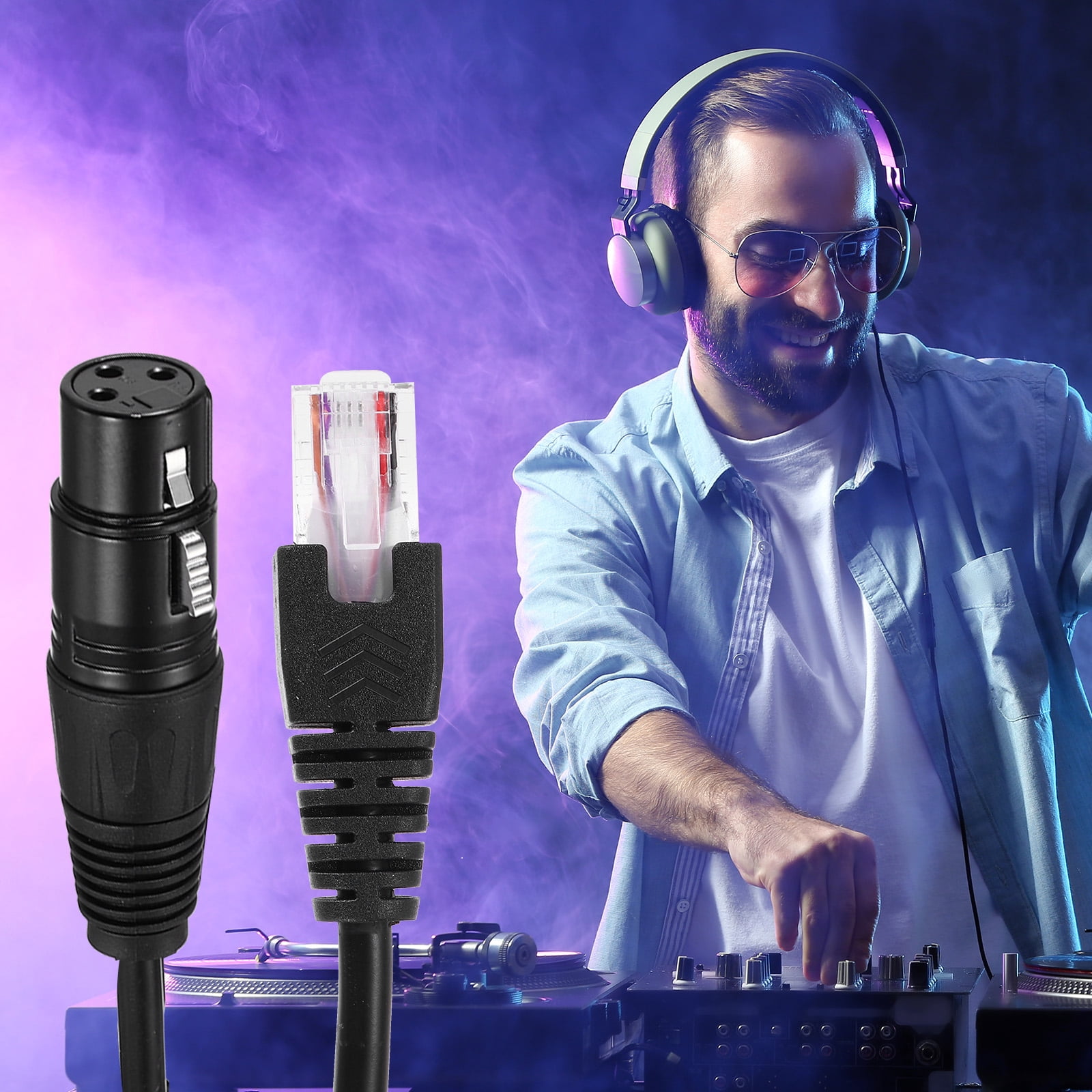 3 Pin XLR to RJ45 Male Adapter Cable, 4pcs 1.6ft XLR Microphone Cable