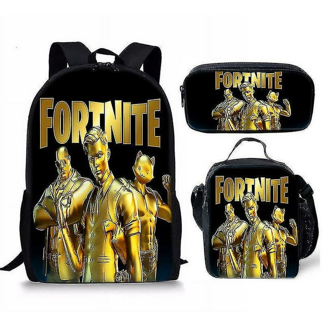 Fortnite Fortnite Backpack Large Capacity Three-piece Set Peripheral Backpack Student School Bag