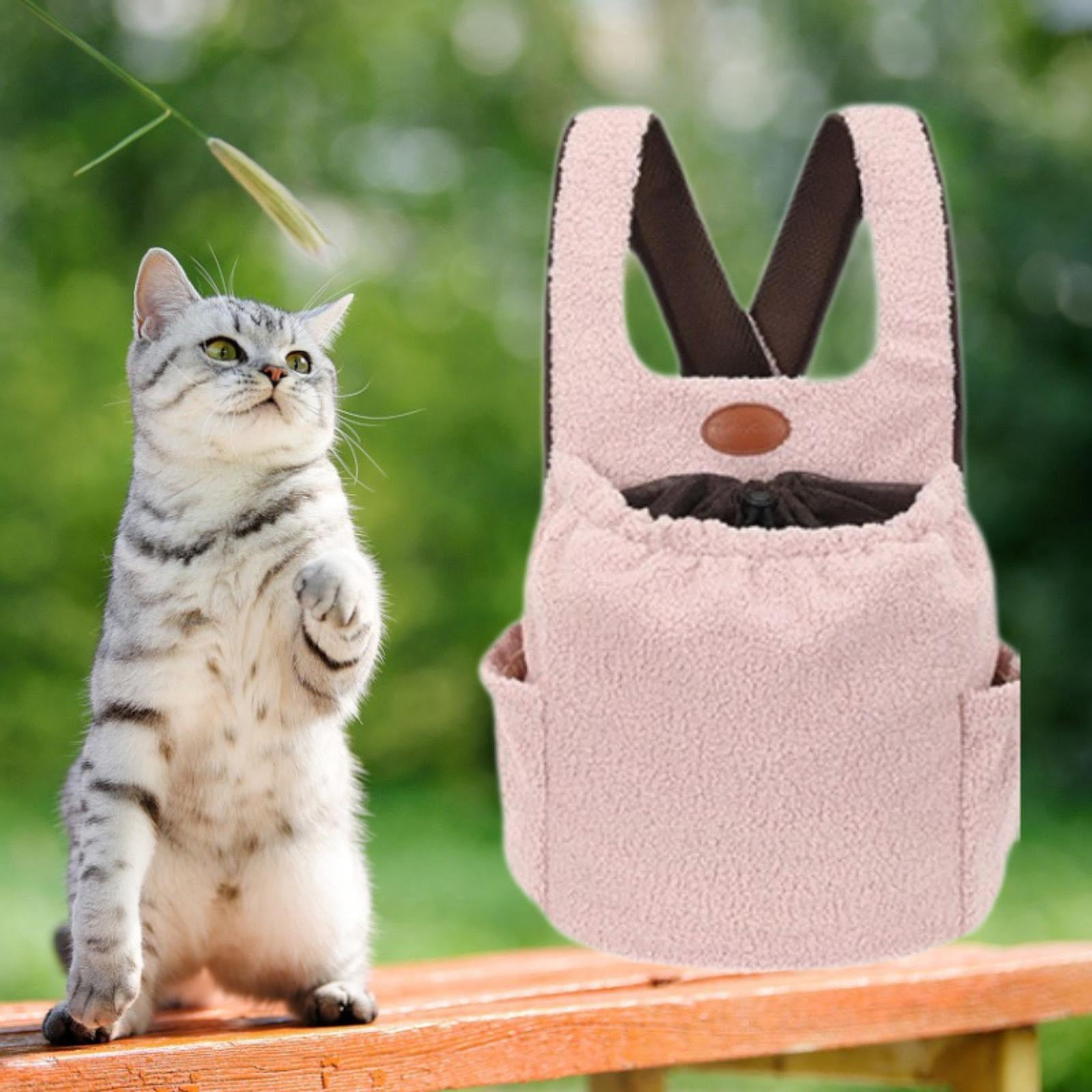 oshhni Pet Carrier Backpack Adjustable Novelty Travel Bag Breathable Kitten Dog Bag Pink