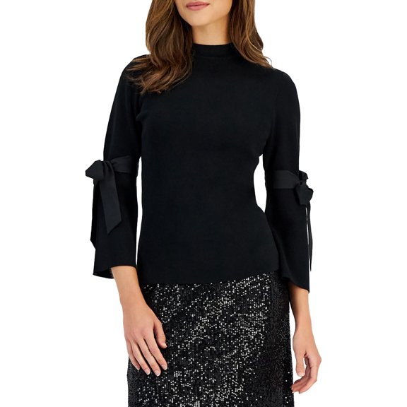 Anne Klein Womens Ribbed Knit Pullover Sweater