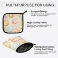 thumbnail image 3 of Yayeee Oven Mitts and Pot Holder Set of 2 Heat Resistant Kitchen Gloves Baking Hot Pad, Watercolor Seashell, 3 of 5