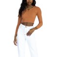 thumbnail image 2 of Seyurigaoka Women Rib Knit Long Sleeve Solid Color Button Front Crop Tops, 2 of 5