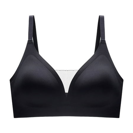 

fanshao Women Bra Invisible Buckle Padded Solid Color Back Closure Adjustable Support Breast Breathable Seamless Sports Brassieres for Daily Wear