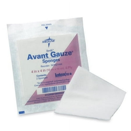 Medline Avant Nonsterile Gauze Nonwoven Sponges 4 Ply - 4" x 4" - 200/Box - White