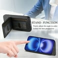 thumbnail image 4 of For iPhone 16e Wallet Phone Case,Twill Pattern Design,With Card Slots,Flip Premium PU Leather Magnetic Closure Kickstand Heavy Duty Protective Shockproof Rugged Phone Case,Black, 4 of 9