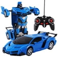 thumbnail image 2 of 〖Hellobye〗1：18 Electric Remote Control Car1 Button Remote Control Deformable Vehicle Robot, 2 of 6