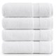 thumbnail image 1 of Juego de 4 toallas para baño, algodón, ultra suaves, de secado rápido, altamente absorbentes, de alta calidad tipo spa, blanco, 1 of 9