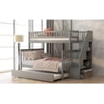 thumbnail image 3 of [US IN STOCK] Twin over Full Bunk Bed with Trundle and Staircase,Gray, 3 of 9